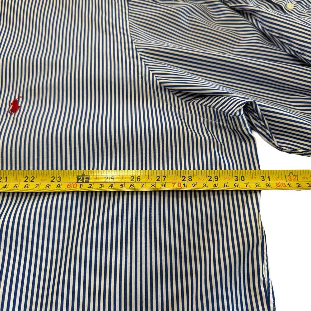 Ralph Lauren Mens LS Shirt 3XLT Blue/White Striped Button Down Classic Fit Tall - Picture 6 of 7